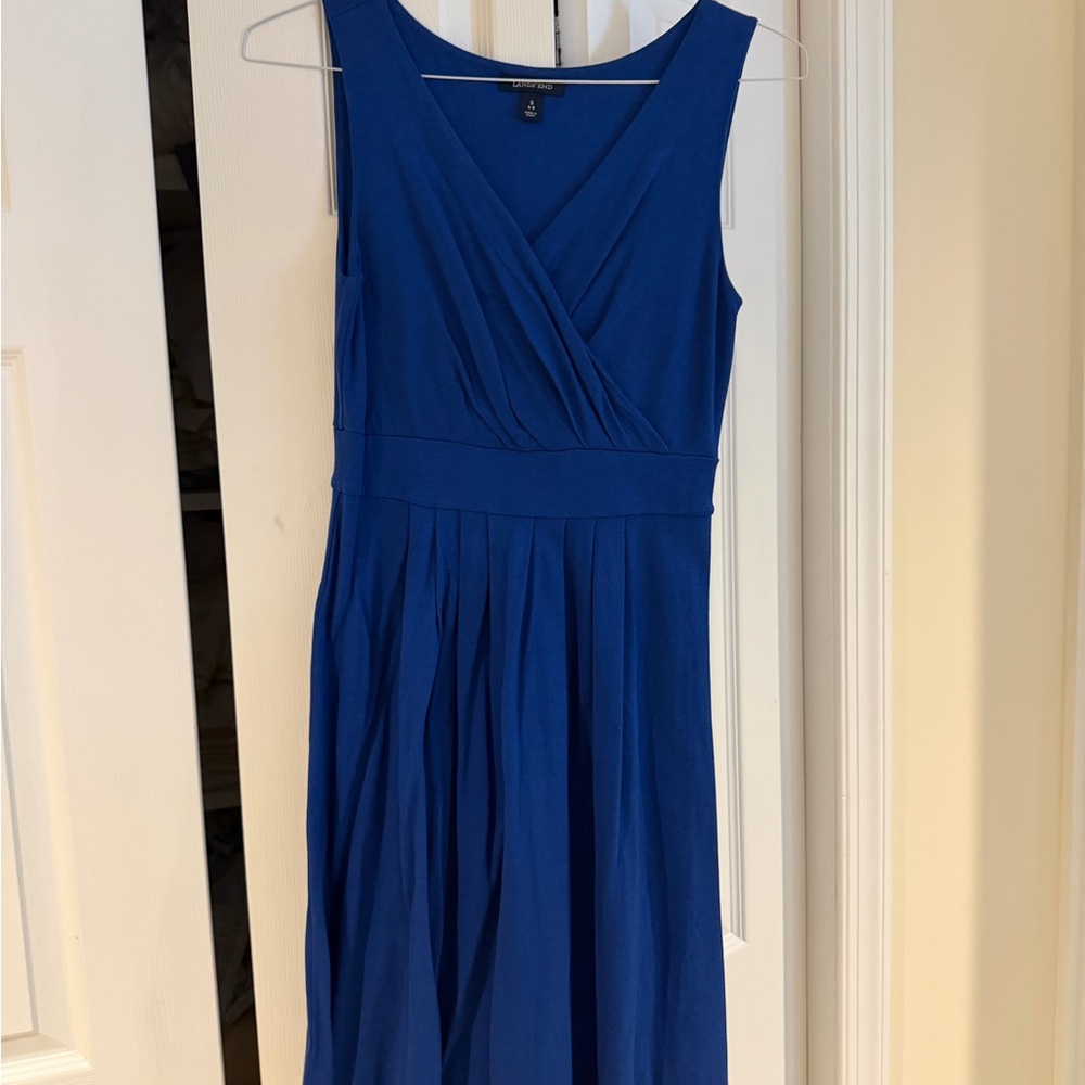 Lands' End Vibrant Blue Cotton Dress